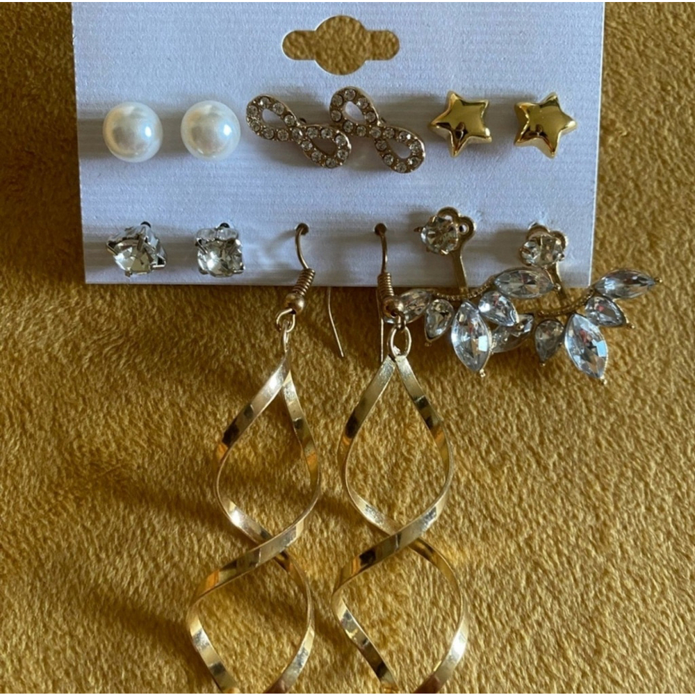 Earring Bundle Dangling And Studded 6 pairs